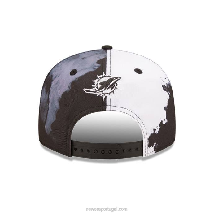 FFTN1876 New Era boné miami dolphins nfl sideline 2022 preto 9fifty snapback