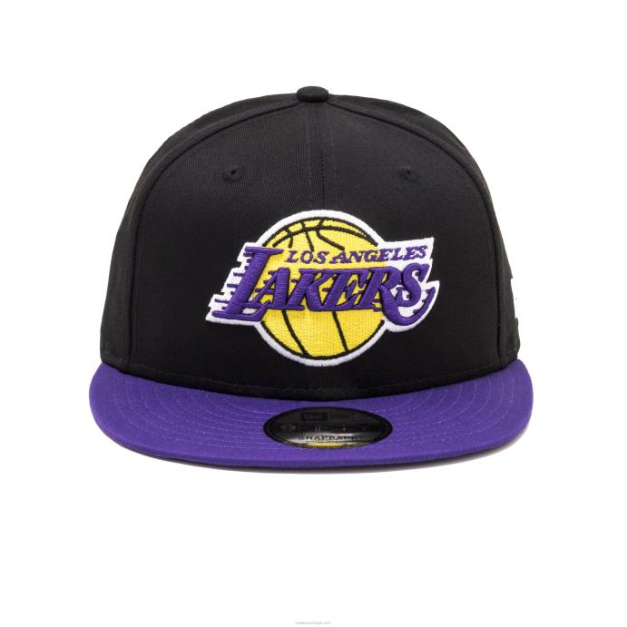 FFTN1877 New Era boné la lakers logo preto 9fifty