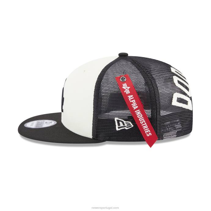 FFTN1878 New Era boné snapback 9fifty preto la dodgers alpha Industries x mlb