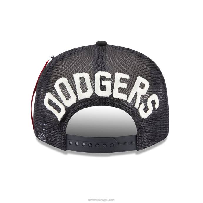 FFTN1878 New Era boné snapback 9fifty preto la dodgers alpha Industries x mlb