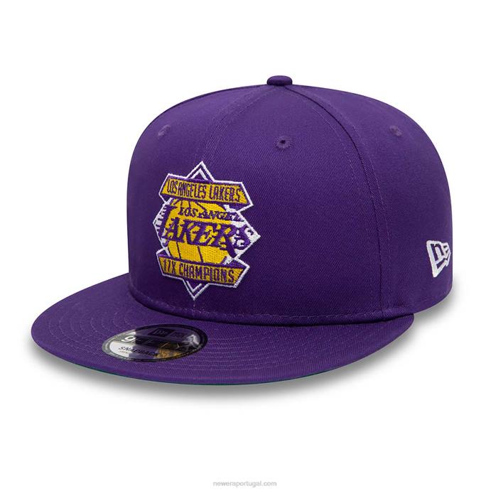 FFTN1879 New Era boné snapback 9fifty roxo com patch de diamante la lakers