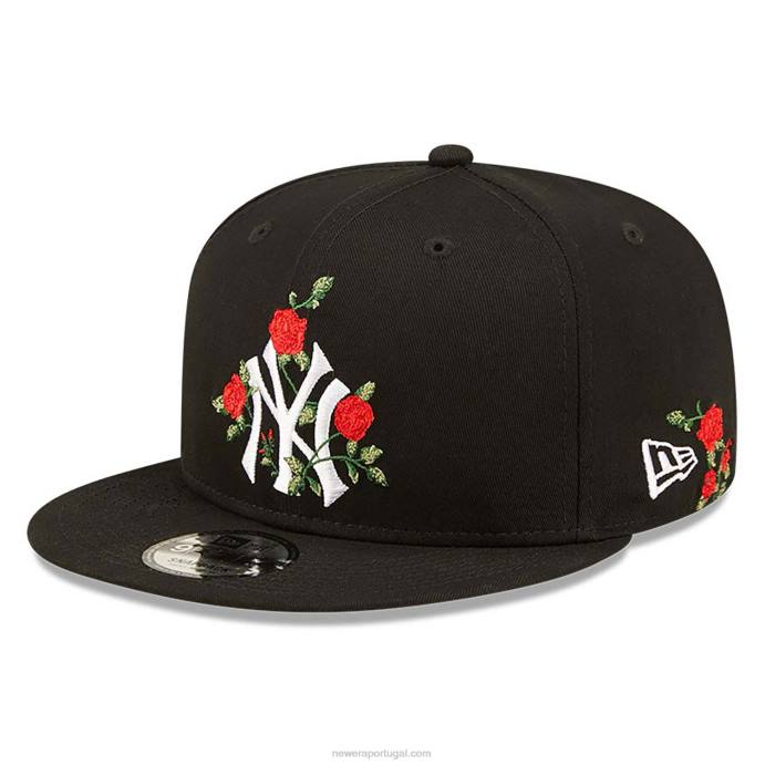 FFTN1880 New Era boné snapback 9fifty flor preto new york yankees