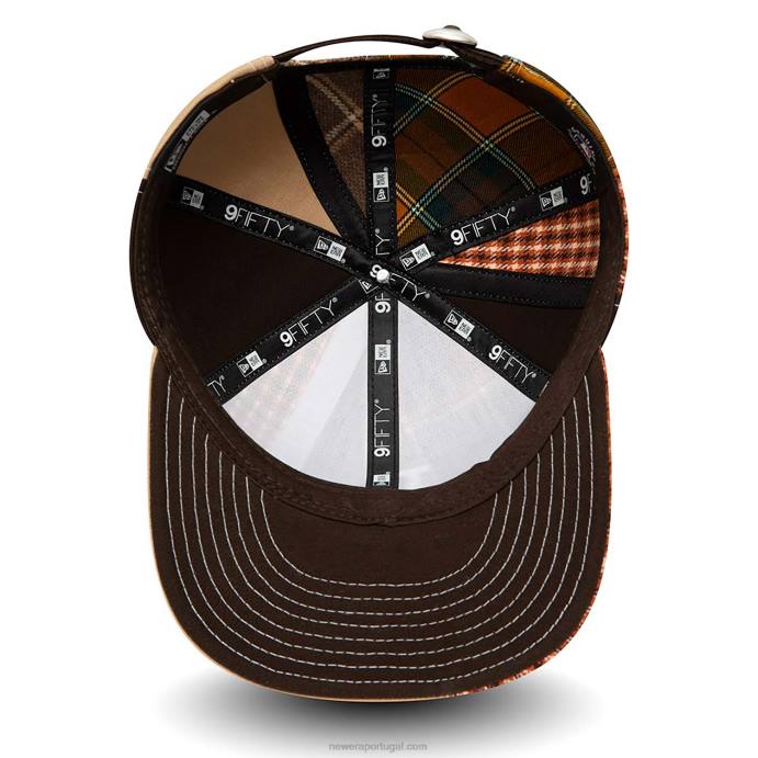 FFTN1882 New Era boné la dodgers mlb patch panel bege claro 9fifty snapback