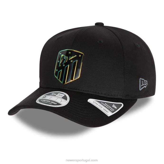 FFTN1884 New Era boné preto 9fifty elástico do atletico madrid