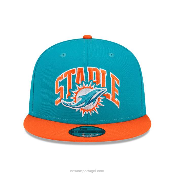 FFTN1888 New Era boné miami dolphins x grampo turquesa 9fifty snapback