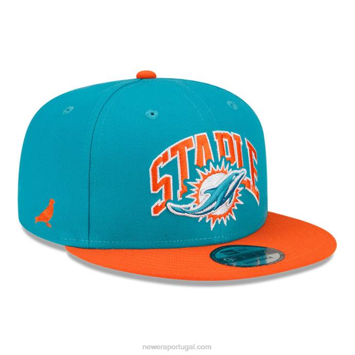 FFTN1888 New Era boné miami dolphins x grampo turquesa 9fifty snapback