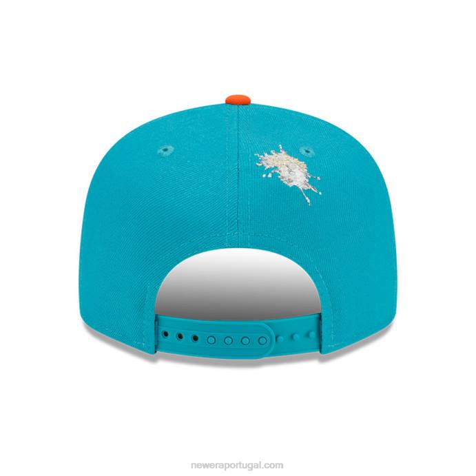 FFTN1888 New Era boné miami dolphins x grampo turquesa 9fifty snapback