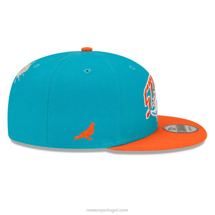 FFTN1888 New Era boné miami dolphins x grampo turquesa 9fifty snapback