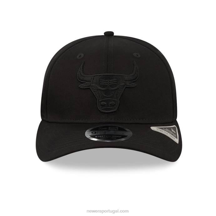 FFTN1891 New Era Boné chicago bulls tonal black 9fifty stretch snap