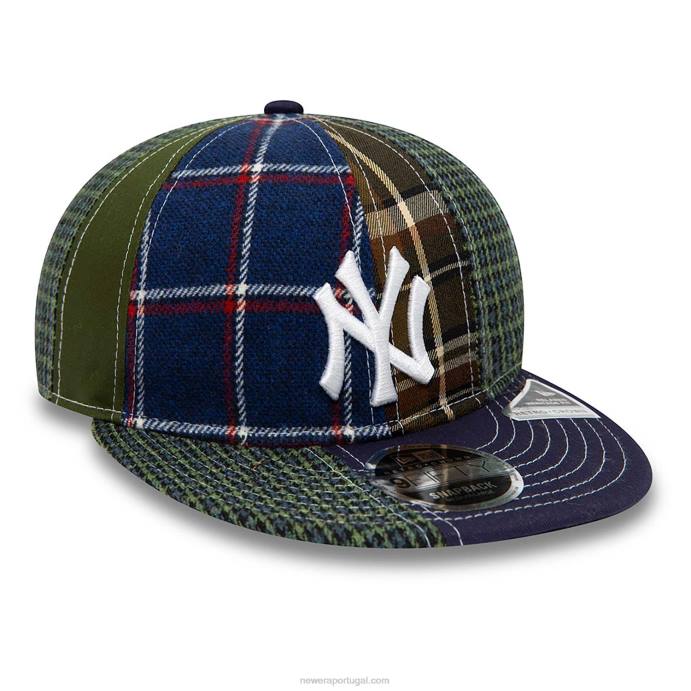 FFTN1896 New Era New York Yankees MLB Patch Panel Verde Escuro Boné Snapback 9Fifty