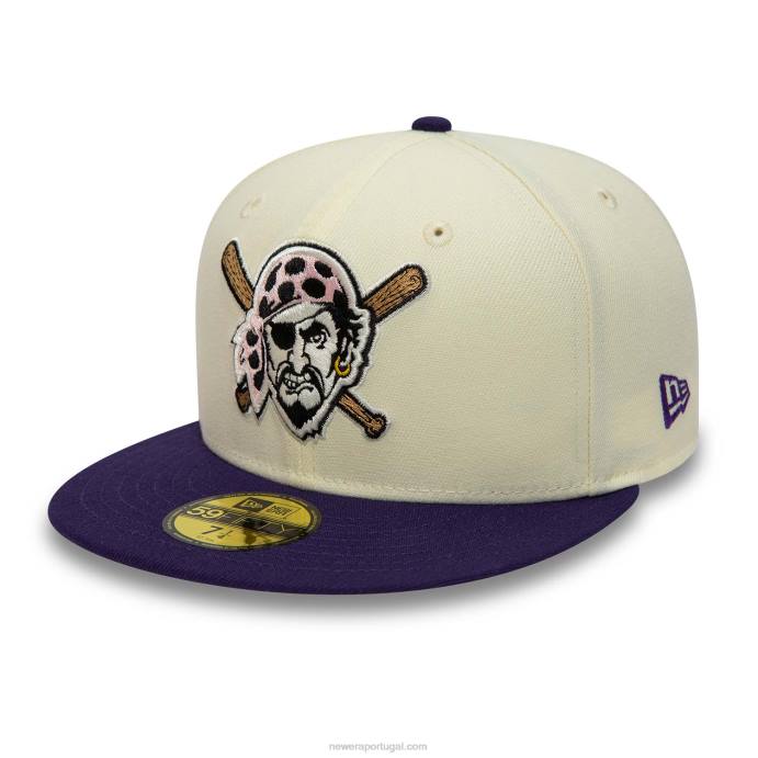 FFTN189 New Era Boné Pittsburgh Pirates Cromado e Roxo 59Fifty