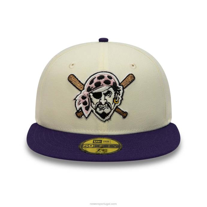 FFTN189 New Era Boné Pittsburgh Pirates Cromado e Roxo 59Fifty