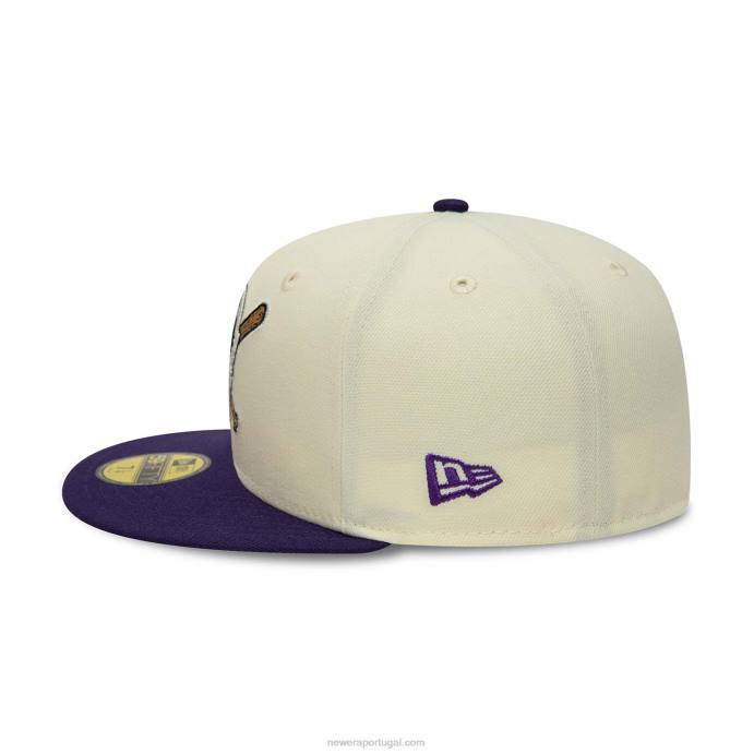 FFTN189 New Era Boné Pittsburgh Pirates Cromado e Roxo 59Fifty