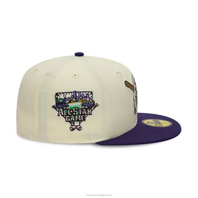 FFTN189 New Era Boné Pittsburgh Pirates Cromado e Roxo 59Fifty
