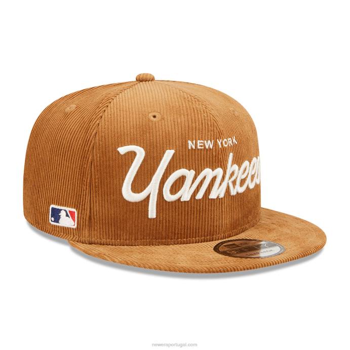 FFTN1900 New Era boné New York Yankees com script marrom 9fifty snapback
