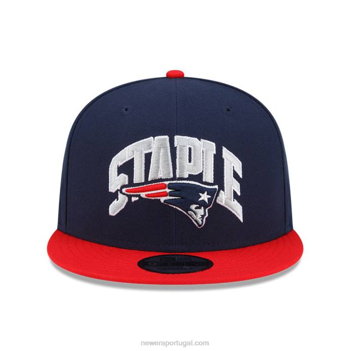 FFTN1902 New Era New England Patriots X Boné Snapback Navy 9Fifty