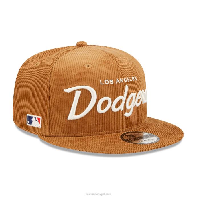 FFTN1914 New Era boné la dodgers cord script marrom 9fifty snapback