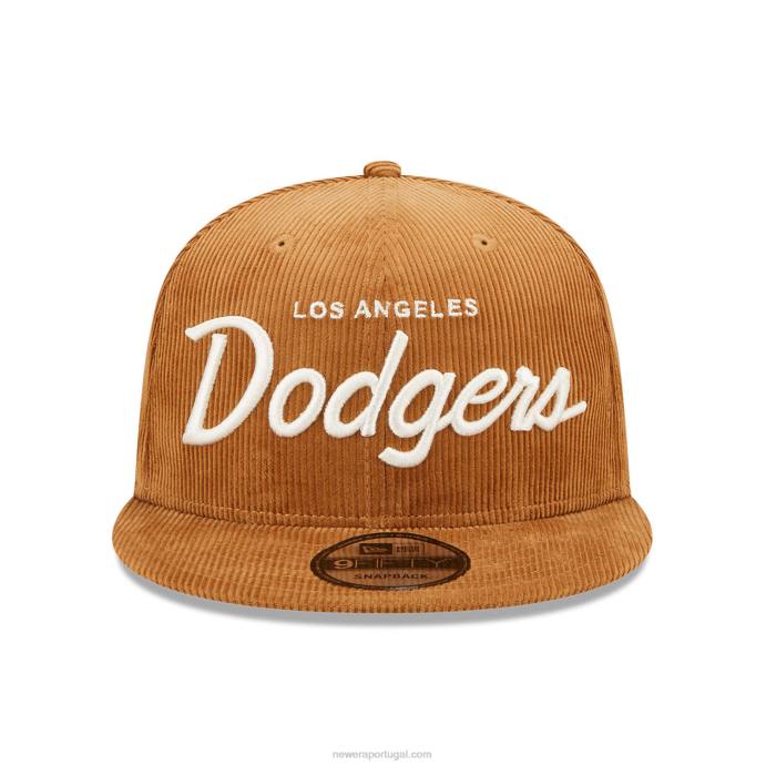FFTN1914 New Era boné la dodgers cord script marrom 9fifty snapback
