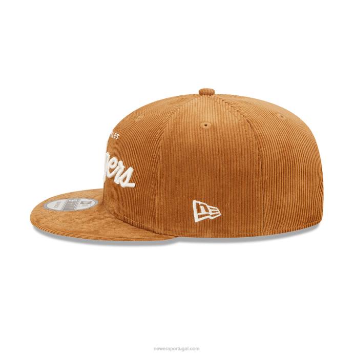 FFTN1914 New Era boné la dodgers cord script marrom 9fifty snapback