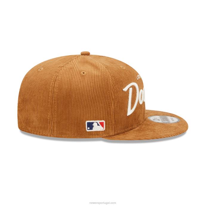 FFTN1914 New Era boné la dodgers cord script marrom 9fifty snapback