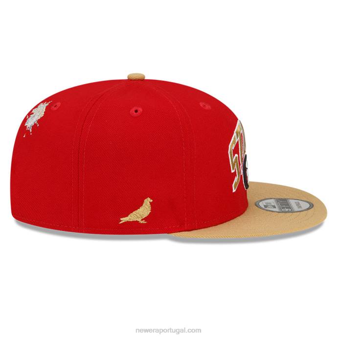 FFTN1916 New Era boné san francisco 49ers x grampo vermelho 9fifty snapback