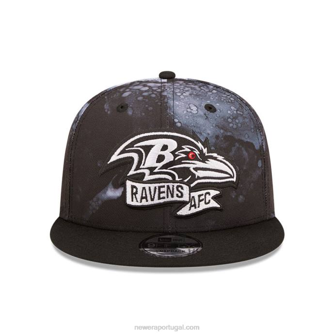 FFTN1918 New Era boné baltimore ravens nfl sideline 2022 preto 9fifty snapback