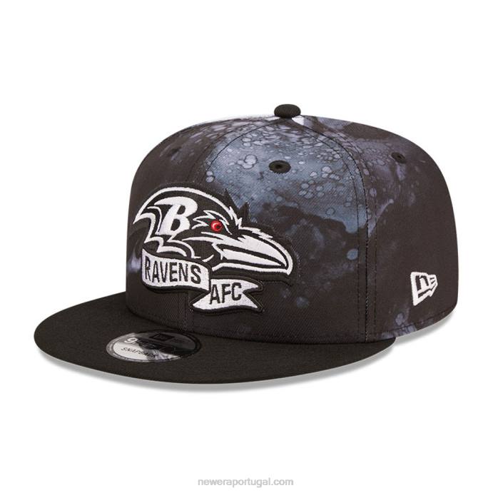FFTN1918 New Era boné baltimore ravens nfl sideline 2022 preto 9fifty snapback