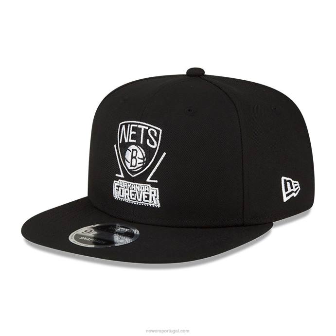 FFTN1920 New Era boné brooklyn nets nba x marvel pantera negra black 9fifty snapback