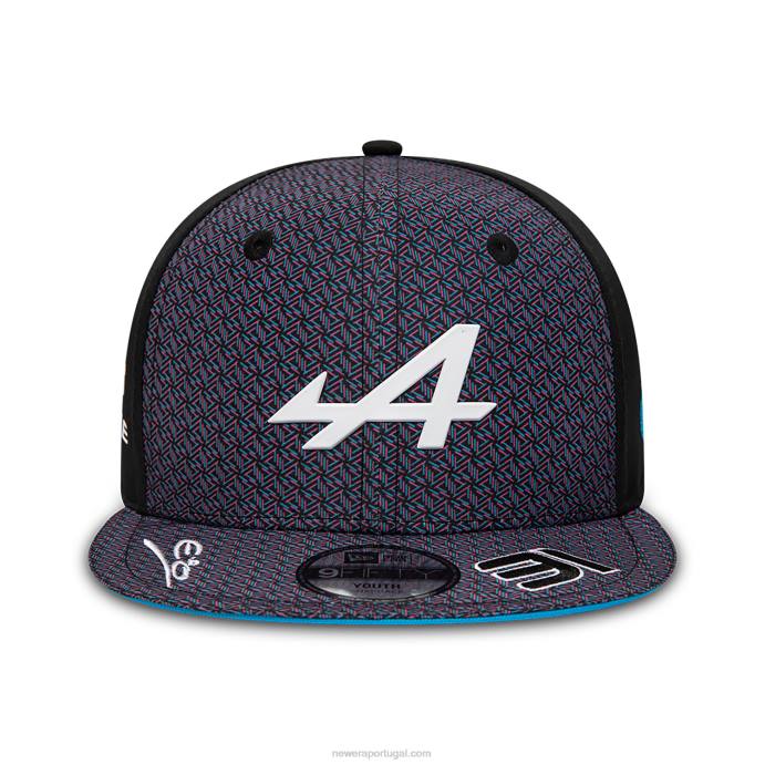 FFTN1921 New Era boné snapback 9fifty alpine kids esteban ocon preto