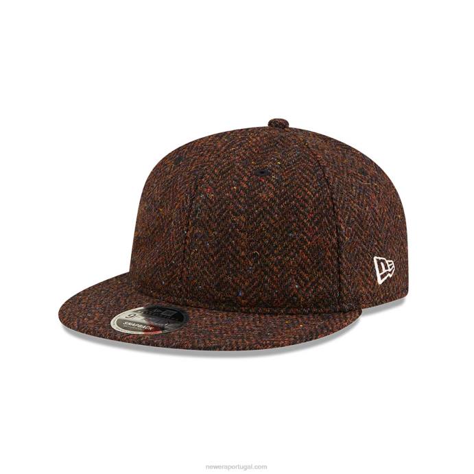 FFTN1924 New Era boné snapback 9fifty marrom aberto em tweed