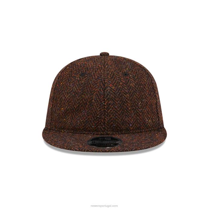 FFTN1924 New Era boné snapback 9fifty marrom aberto em tweed