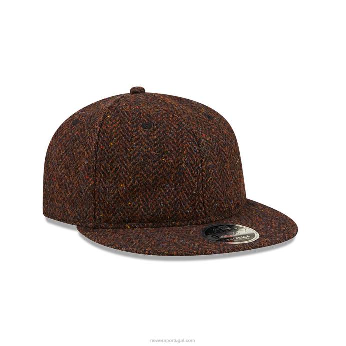 FFTN1924 New Era boné snapback 9fifty marrom aberto em tweed