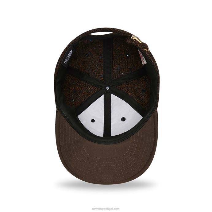 FFTN1924 New Era boné snapback 9fifty marrom aberto em tweed
