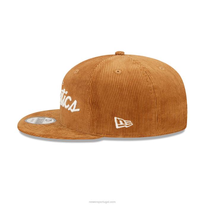 FFTN1928 New Era boné Oakland Athletics Cord script marrom 9fifty snapback