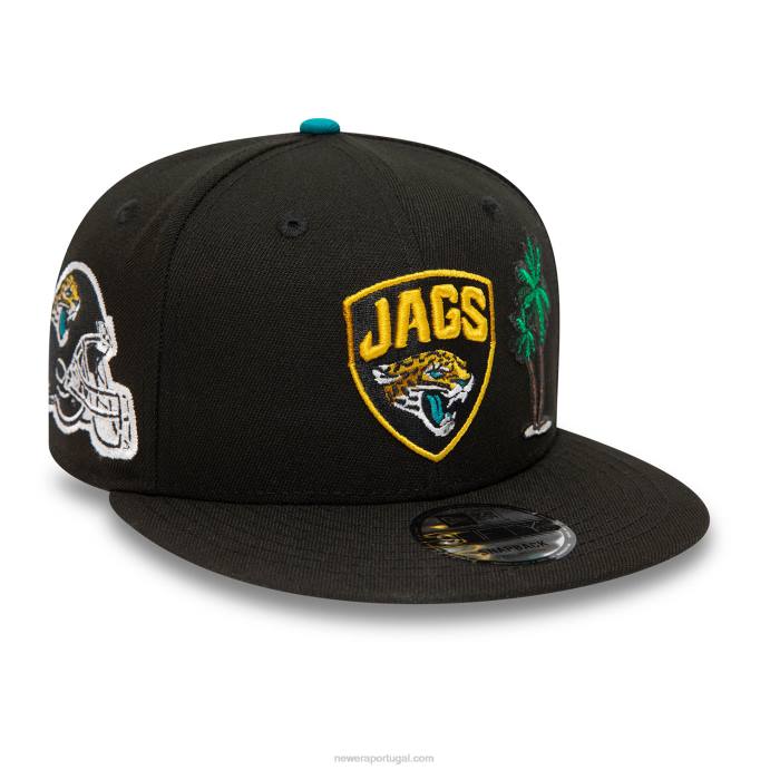 FFTN1929 New Era jacksonville jaguars londres jogos black 9fifty
