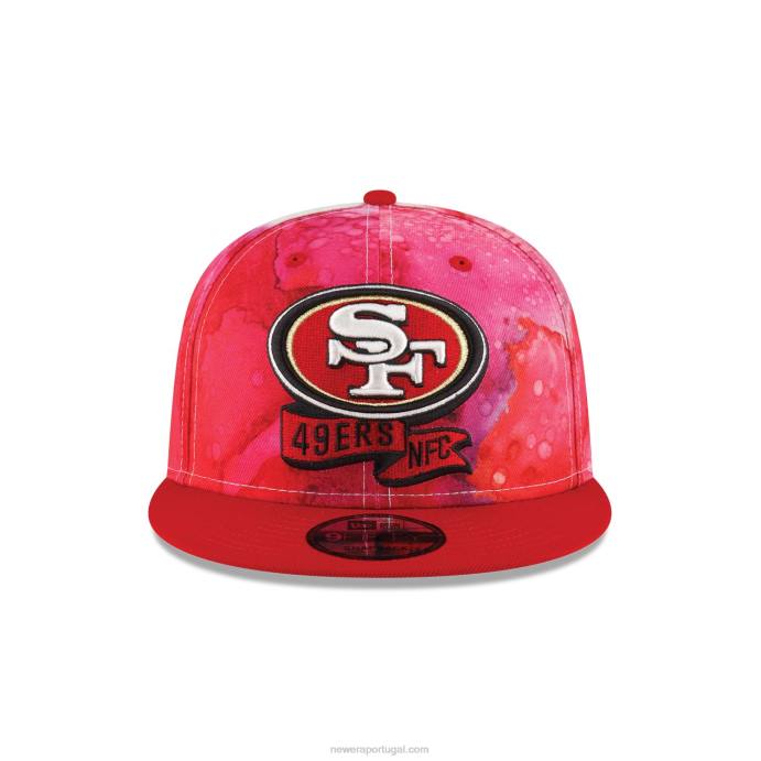 FFTN1932 New Era boné san francisco 49ers nfl sideline 2022 vermelho 9fifty snapback