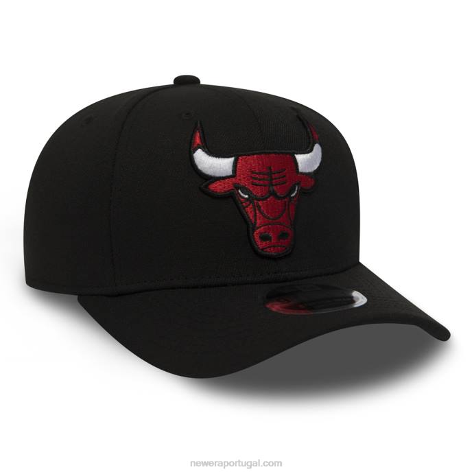 FFTN1933 New Era chicago bulls boné preto 9fifty elástico