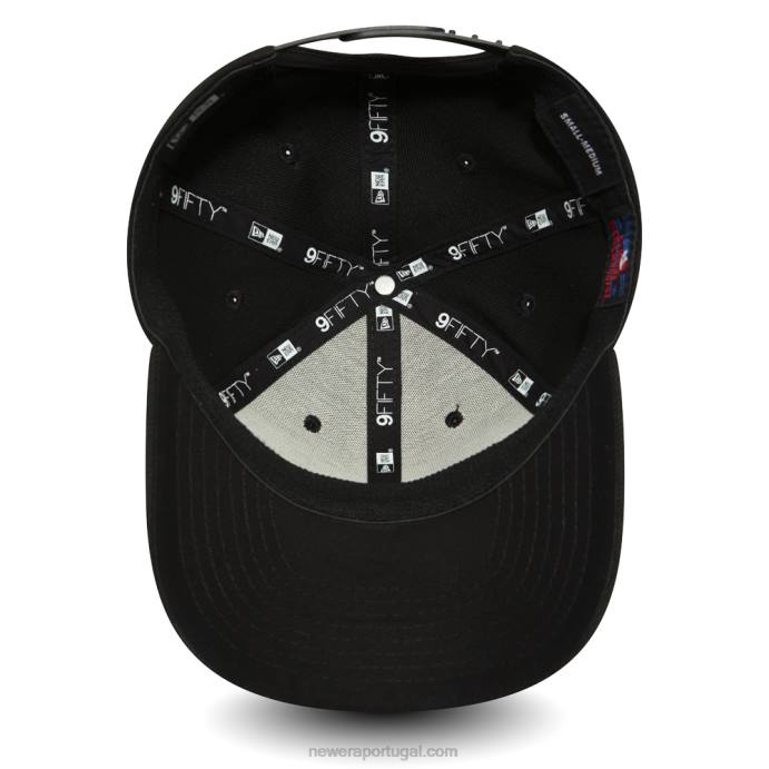 FFTN1933 New Era chicago bulls boné preto 9fifty elástico