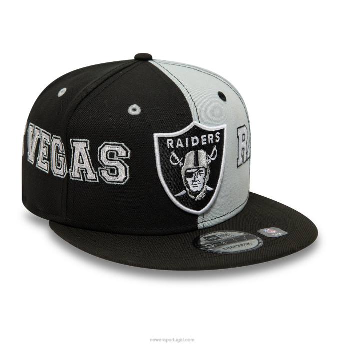 FFTN1942 New Era boné snapback 9fifty preto las vegas raiders teamsplit
