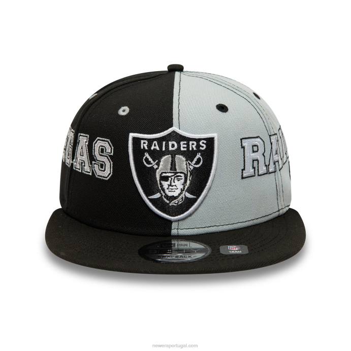 FFTN1942 New Era boné snapback 9fifty preto las vegas raiders teamsplit
