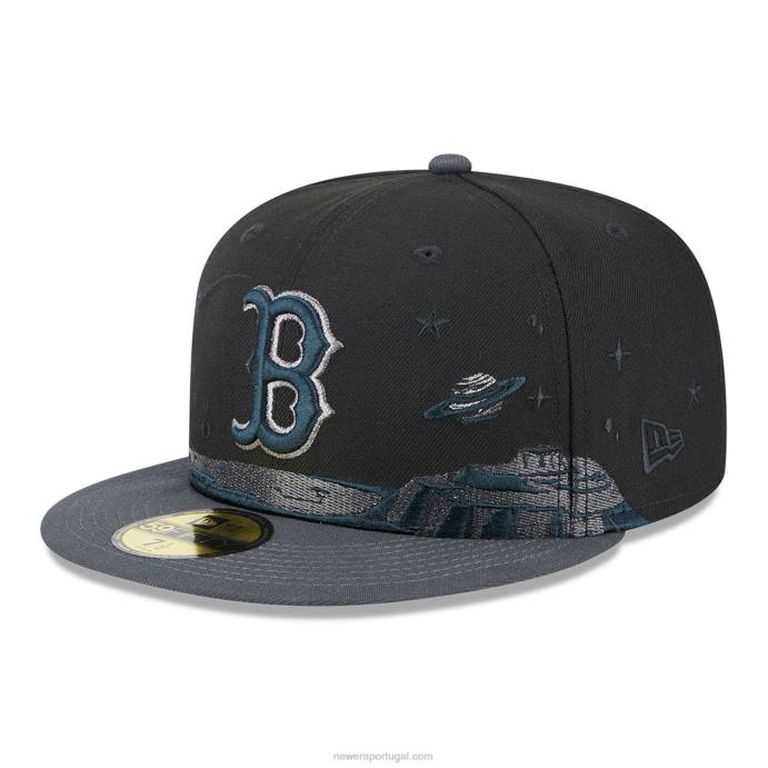FFTN194 New Era Boné boston red sox planetário preto 59fifty ajustado