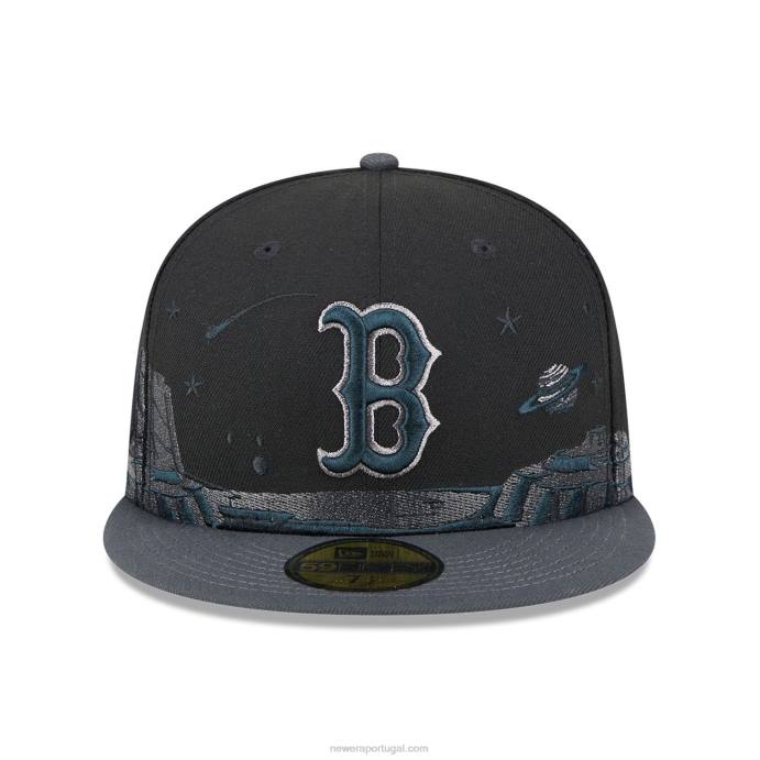 FFTN194 New Era Boné boston red sox planetário preto 59fifty ajustado