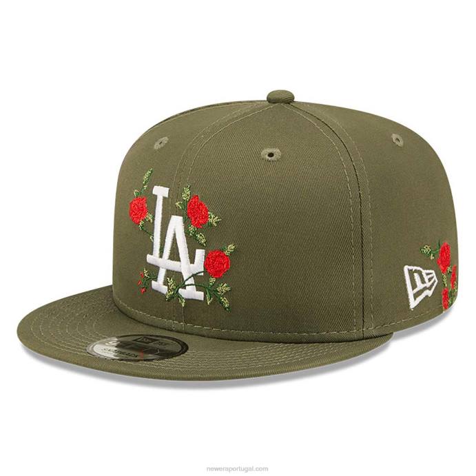 FFTN1950 New Era boné snapback 9fifty verde flor la dodgers