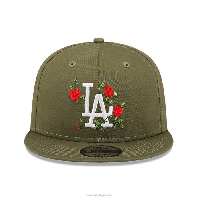 FFTN1950 New Era boné snapback 9fifty verde flor la dodgers