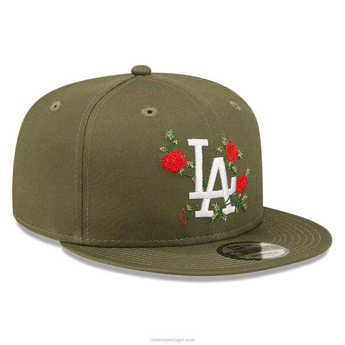 FFTN1950 New Era boné snapback 9fifty verde flor la dodgers