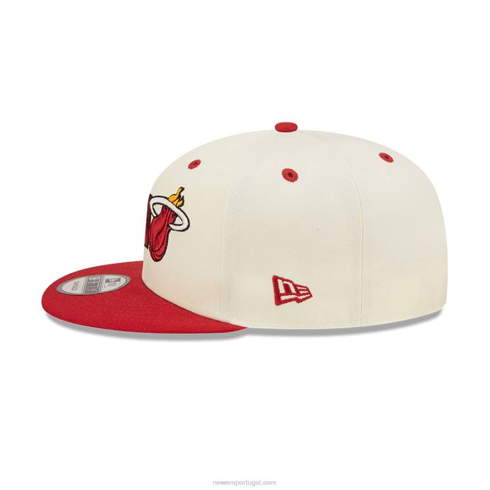 FFTN1954 New Era boné snapback branco 9fifty com logo miami heat