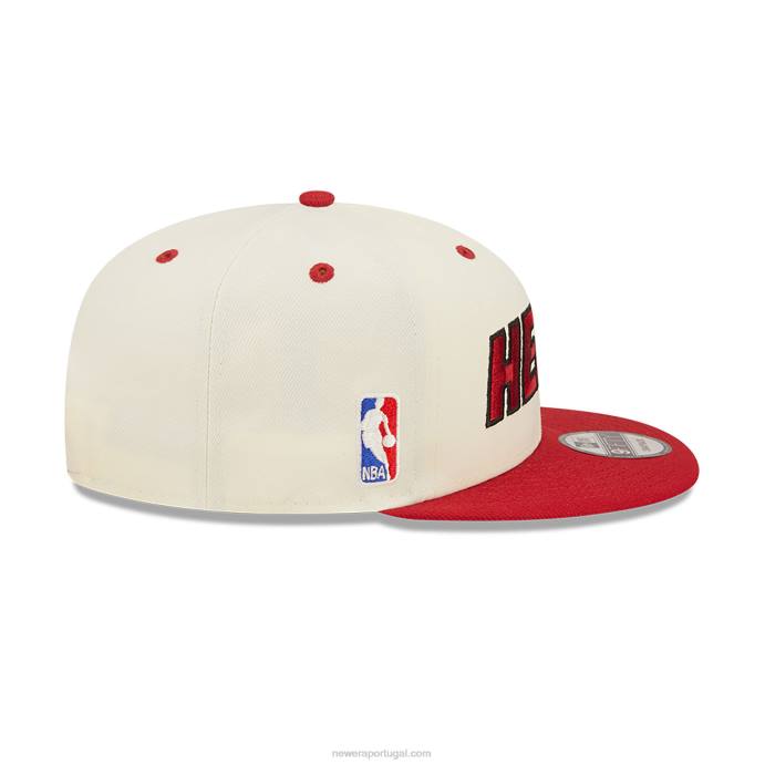 FFTN1954 New Era boné snapback branco 9fifty com logo miami heat