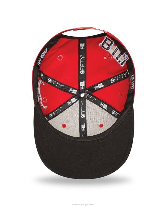 FFTN1955 New Era boné chicago bulls all over patch red 9fifty snapback