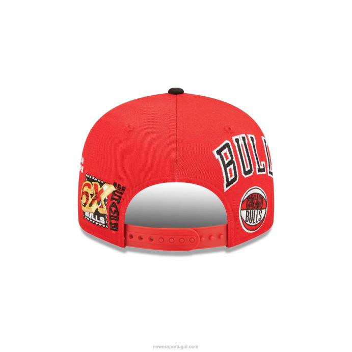 FFTN1955 New Era boné chicago bulls all over patch red 9fifty snapback