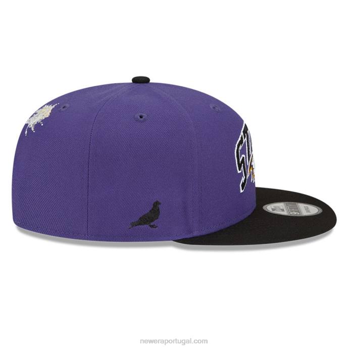 FFTN1958 New Era boné baltimore ravens x grampo roxo 9fifty snapback